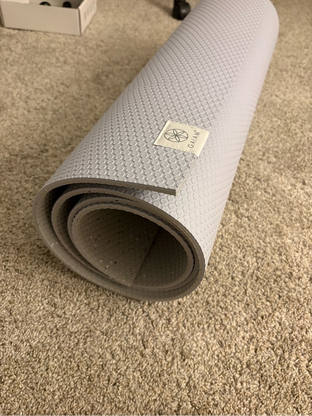 GAIAM Light Gray Non-Slip Textured Yoga Mat